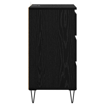 vidaXL Sideboard Black Oak 40 x 35 x 70 cm Engineered Wood and Iron