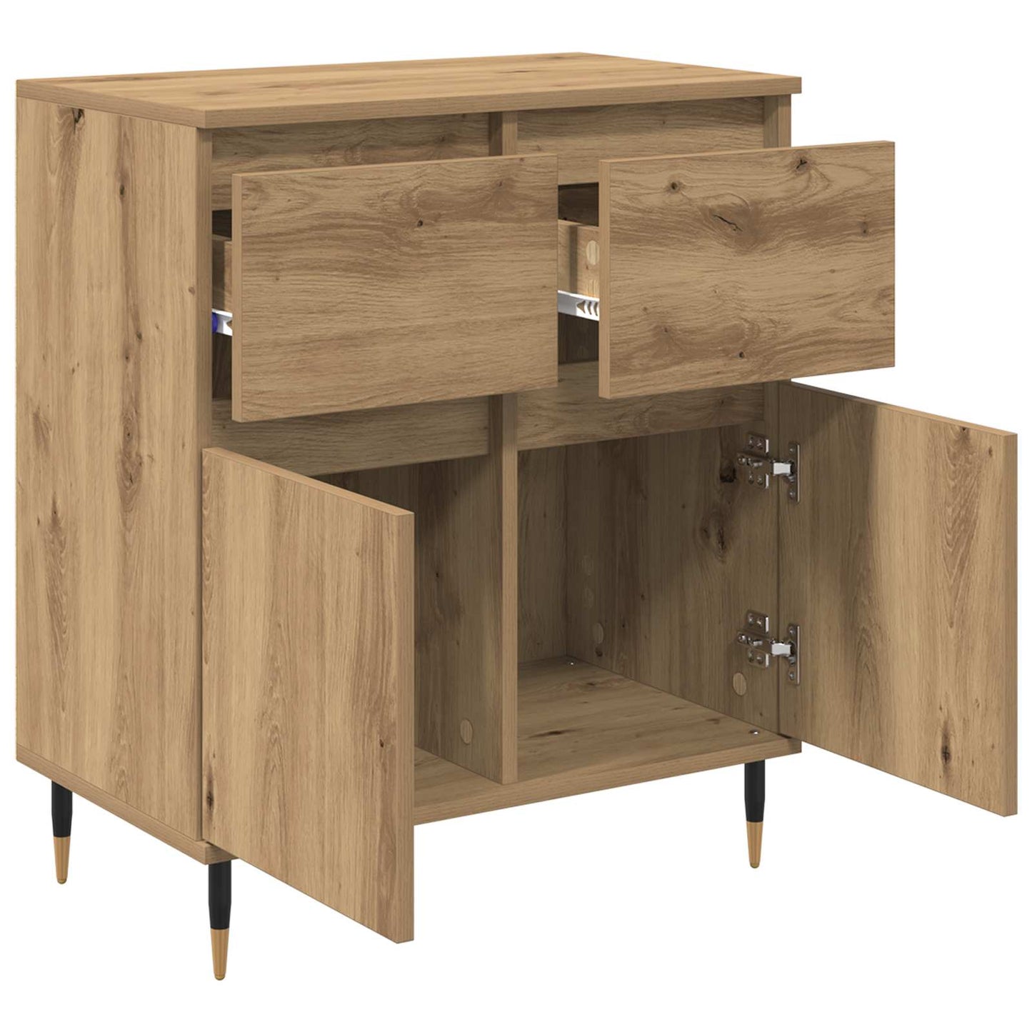 vidaXL Sideboard Artisan Oak 60 x 35 x 70 cm Engineered Wood and Iron