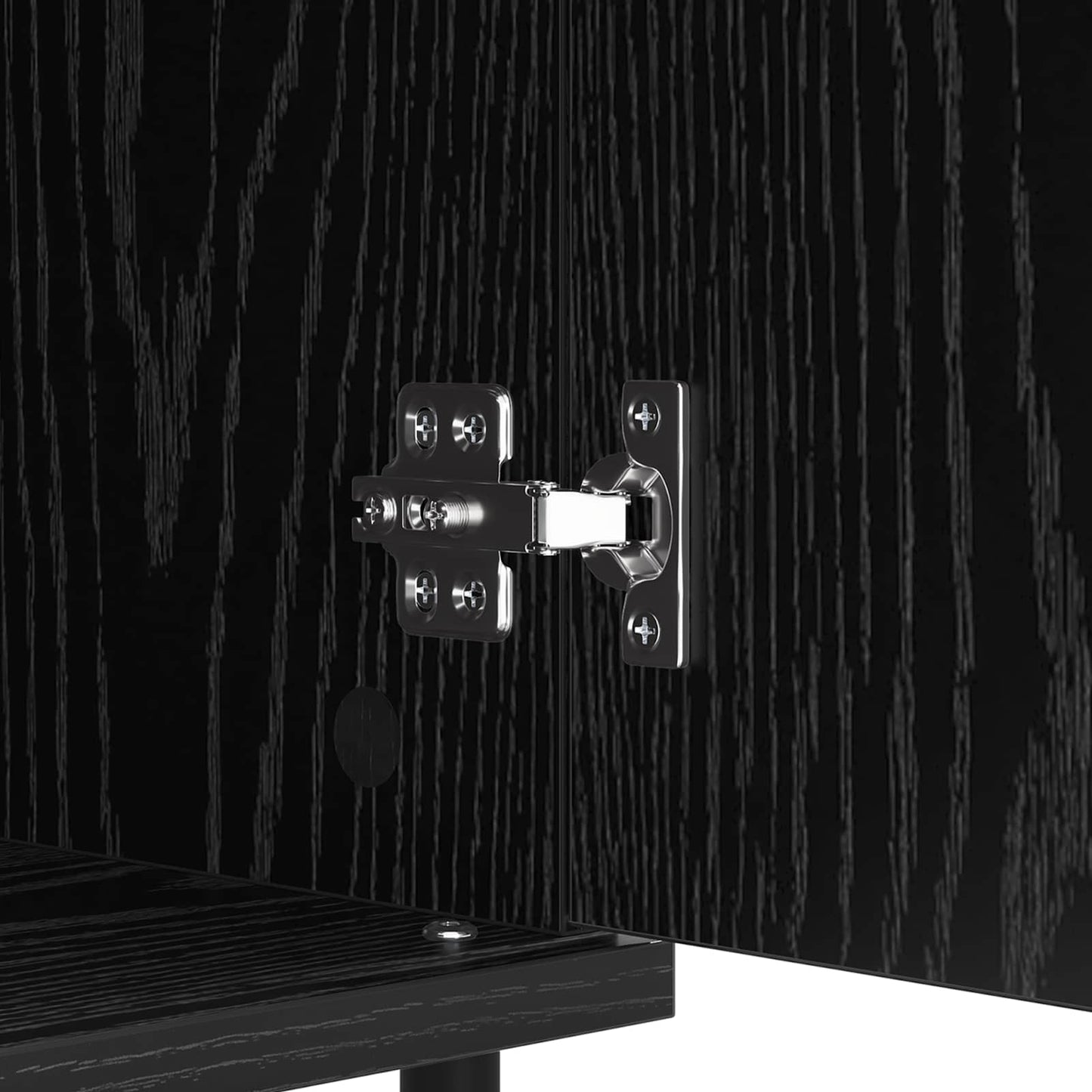vidaXL Sideboard Black Oak 60 x 35 x 70 cm Engineered Wood and Iron