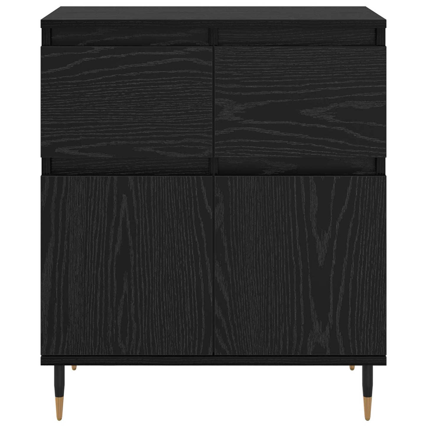vidaXL Sideboard Black Oak 60 x 35 x 70 cm Engineered Wood and Iron