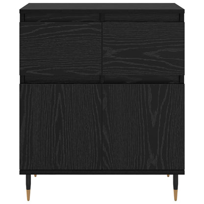 vidaXL Sideboard Black Oak 60 x 35 x 70 cm Engineered Wood and Iron
