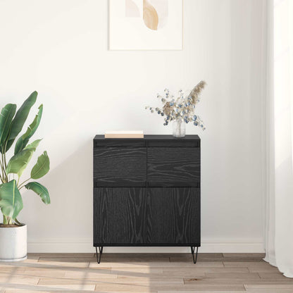 vidaXL Sideboard Black Oak 60 x 35 x 70 cm Engineered Wood and Iron