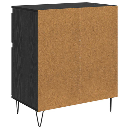 vidaXL Sideboard Black Oak 60 x 35 x 70 cm Engineered Wood and Iron
