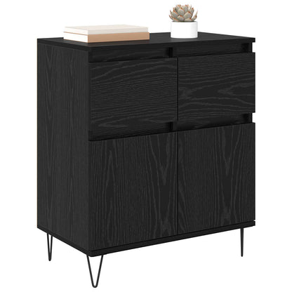 vidaXL Sideboard Black Oak 60 x 35 x 70 cm Engineered Wood and Iron