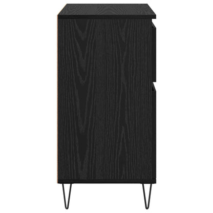 vidaXL Sideboard Black Oak 60 x 35 x 70 cm Engineered Wood and Iron