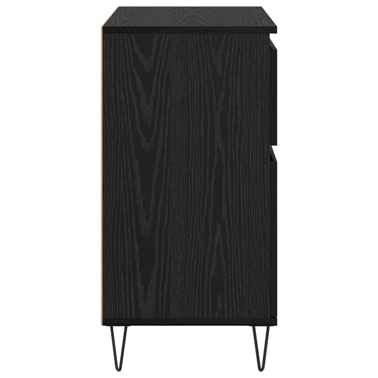 vidaXL Sideboard Black Oak 60 x 35 x 70 cm Engineered Wood and Iron