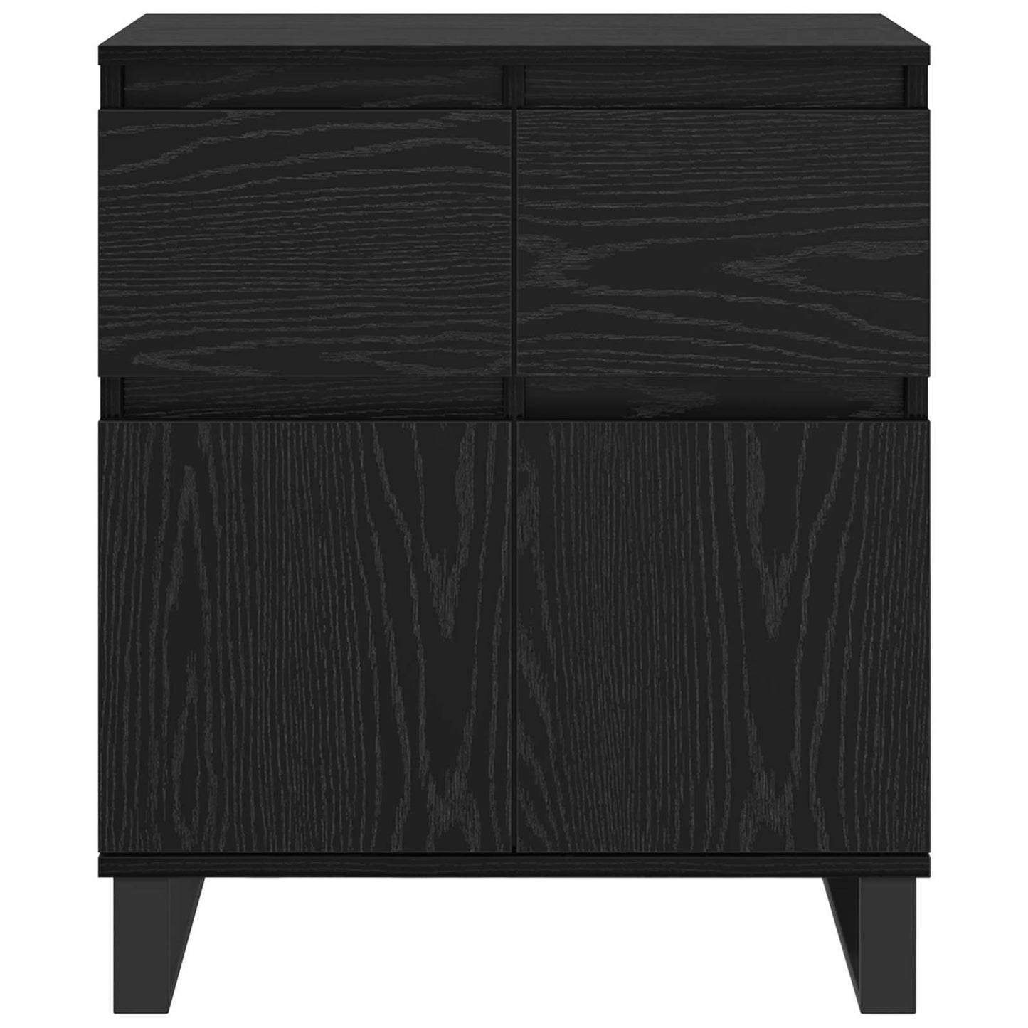 vidaXL Sideboard Black Oak 60 x 35 x 70 cm Engineered Wood and Iron