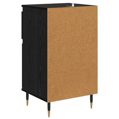 vidaXL Sideboard Black Oak 40 x 35 x 70 cm Engineered Wood and Iron