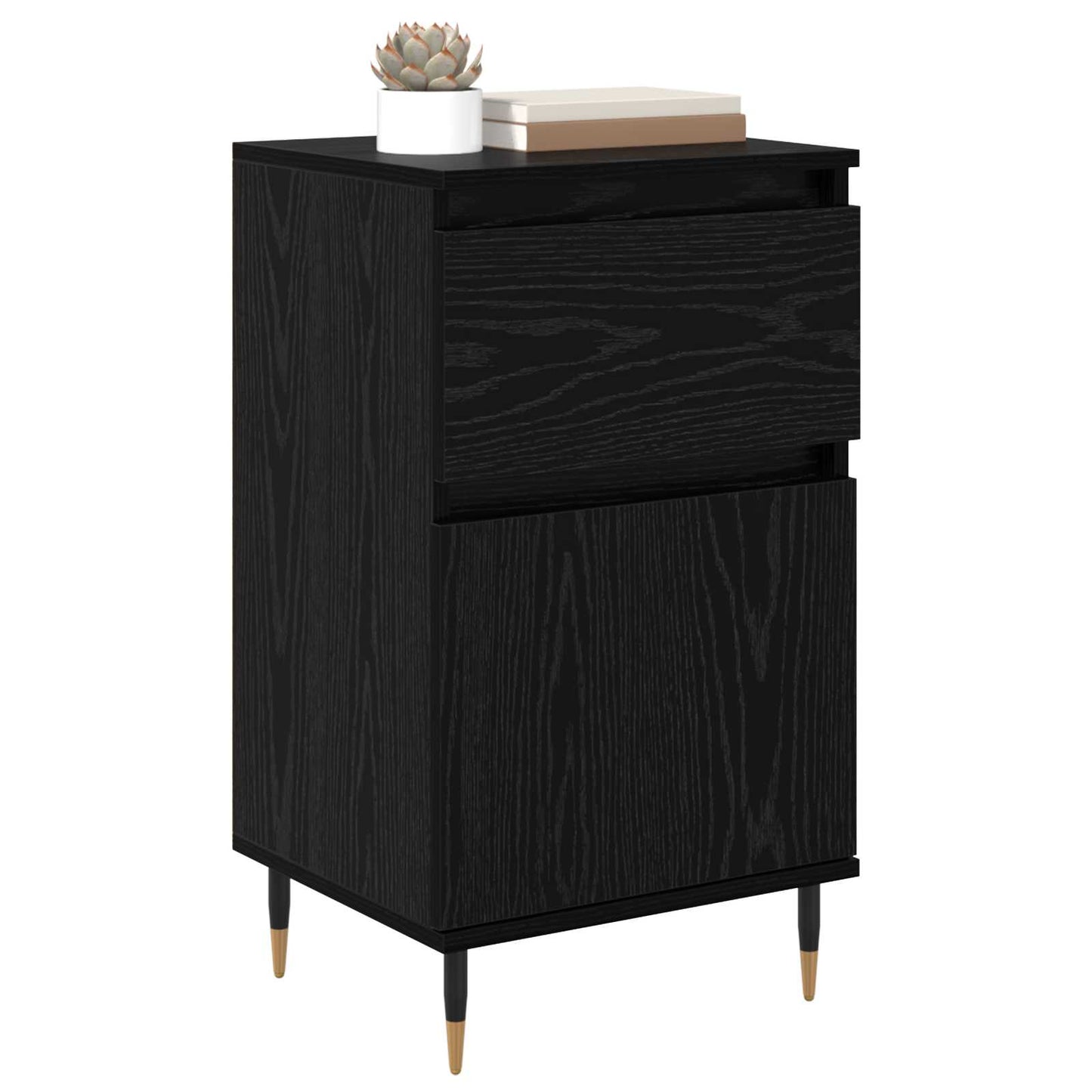 vidaXL Sideboard Black Oak 40 x 35 x 70 cm Engineered Wood and Iron