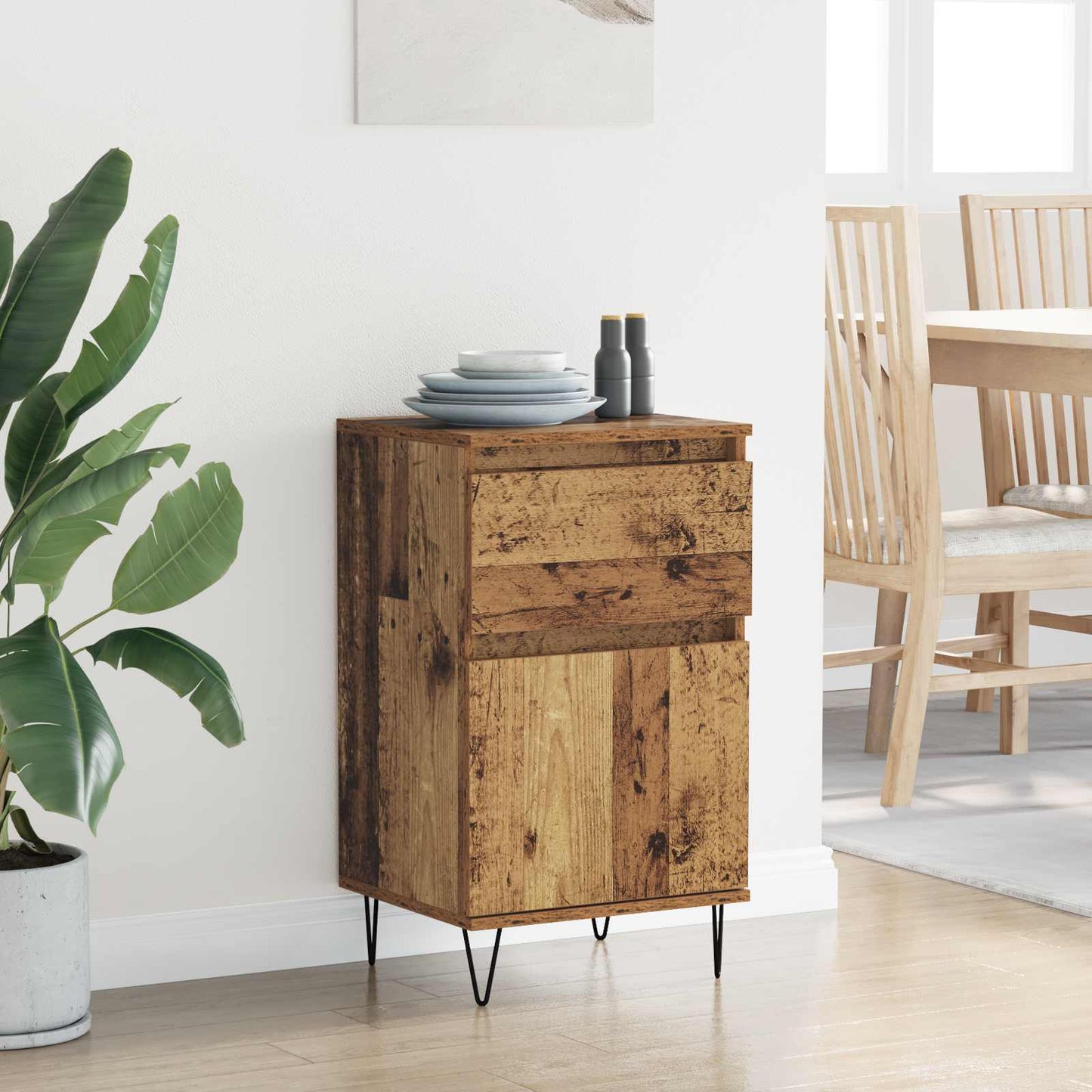 vidaXL Sideboard with Drawer Old wood 35 x 40 x 70 cm Engineered wood