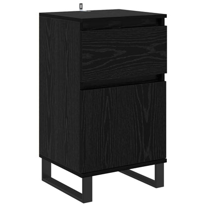 vidaXL Sideboard with Drawer Black oak 35 x 40 x 70 cm Engineered wood