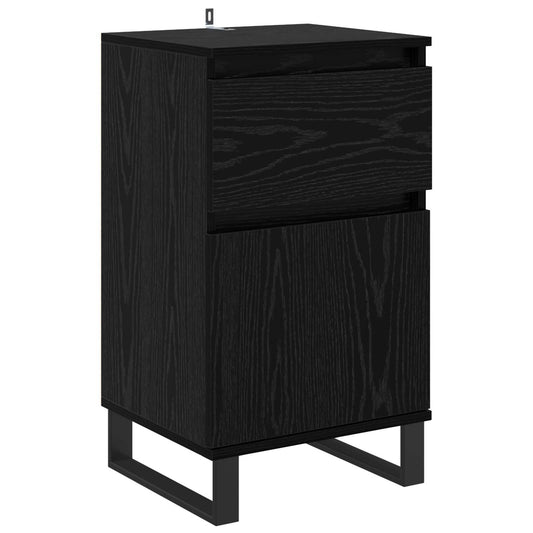 vidaXL Sideboard with Drawer Black oak 35 x 40 x 70 cm Engineered wood