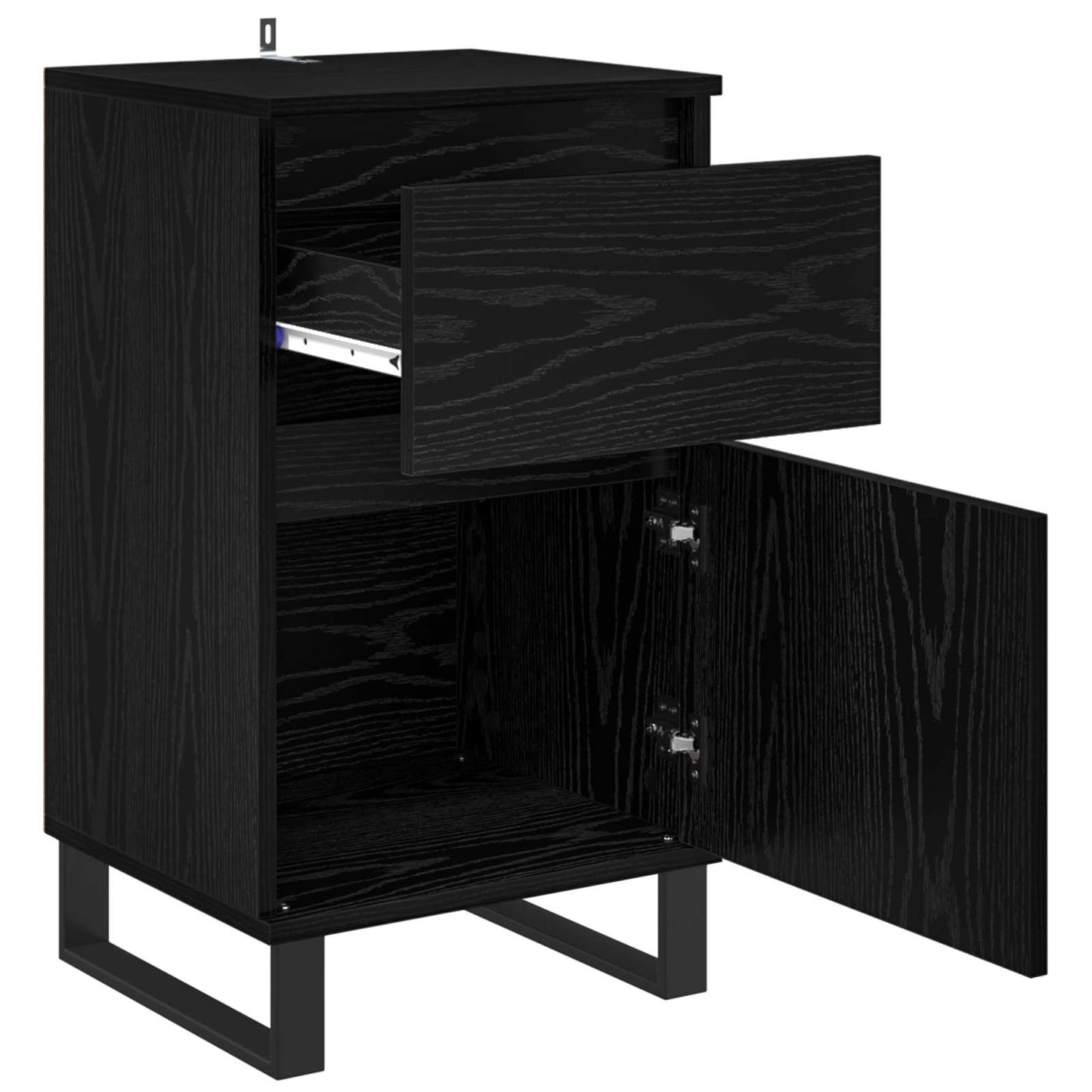 vidaXL Sideboard with Drawer Black oak 35 x 40 x 70 cm Engineered wood
