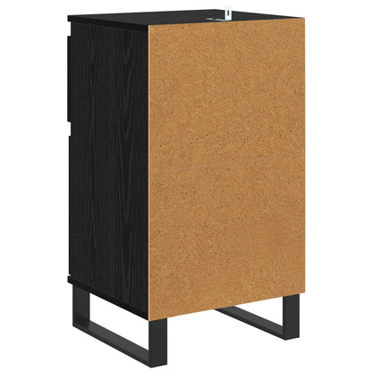 vidaXL Sideboard with Drawer Black oak 35 x 40 x 70 cm Engineered wood