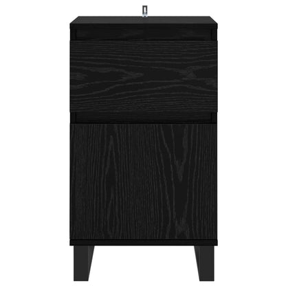 vidaXL Sideboard with Drawer Black oak 35 x 40 x 70 cm Engineered wood