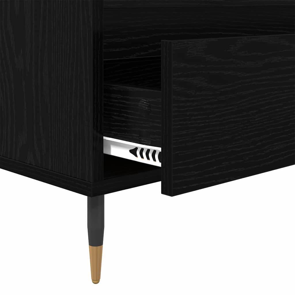 vidaXL TV Cabinet with Drawer Black Oak 100 x 34.5 x 44.5 cm