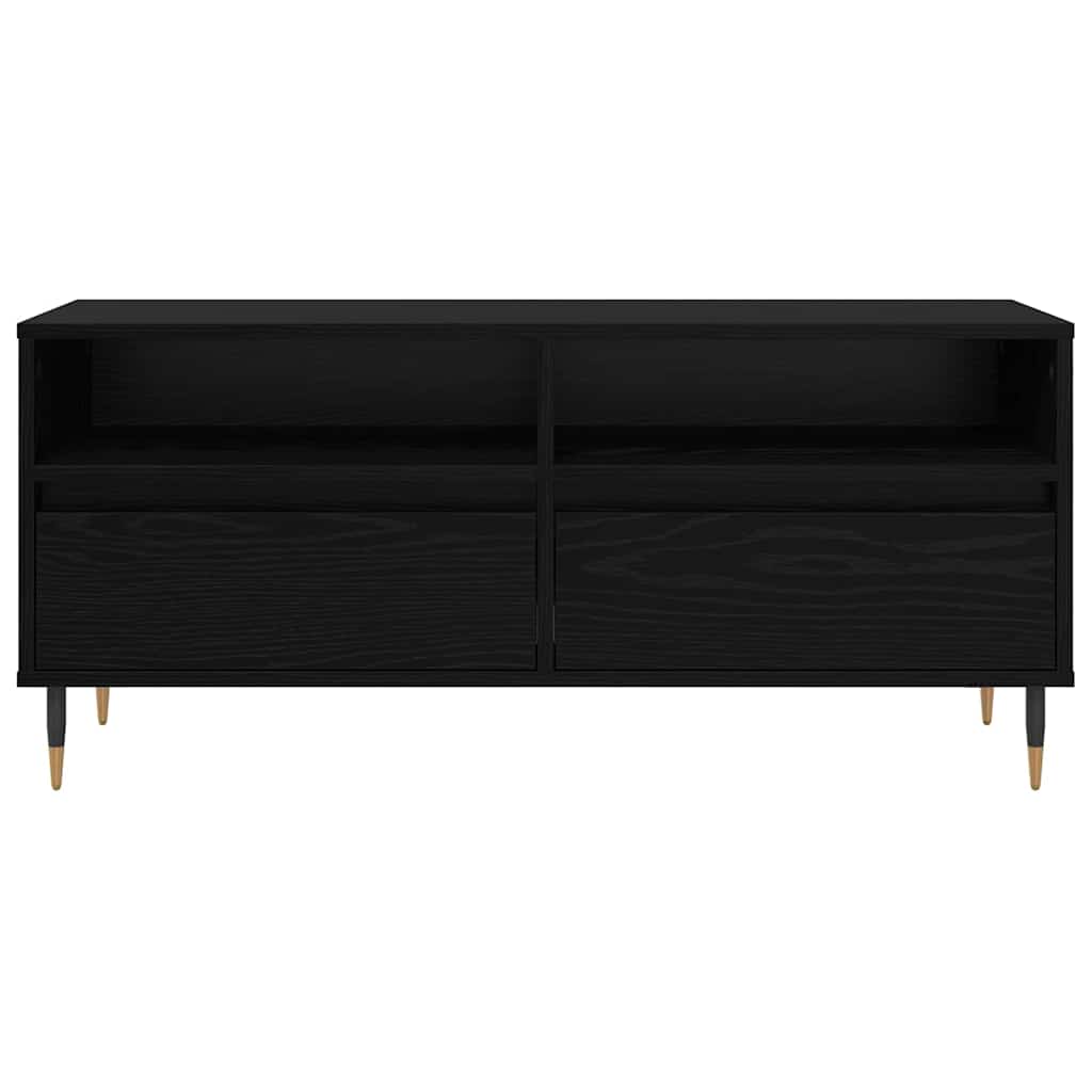 vidaXL TV Cabinet with Drawer Black Oak 100 x 34.5 x 44.5 cm