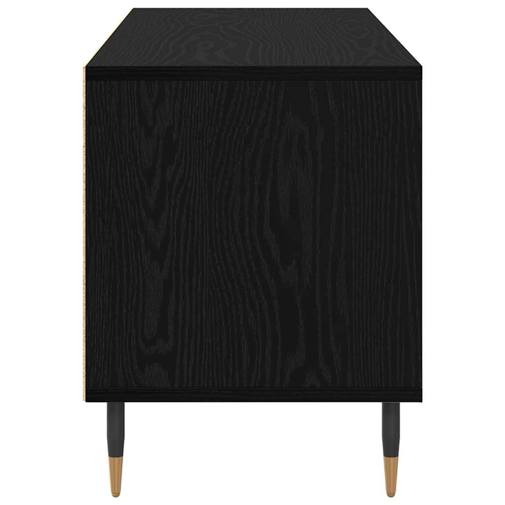 vidaXL TV Cabinet with Drawer Black Oak 100 x 34.5 x 44.5 cm