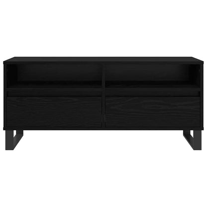 vidaXL TV Cabinet with Drawer Black Oak 100 x 34.5 x 44.5 cm