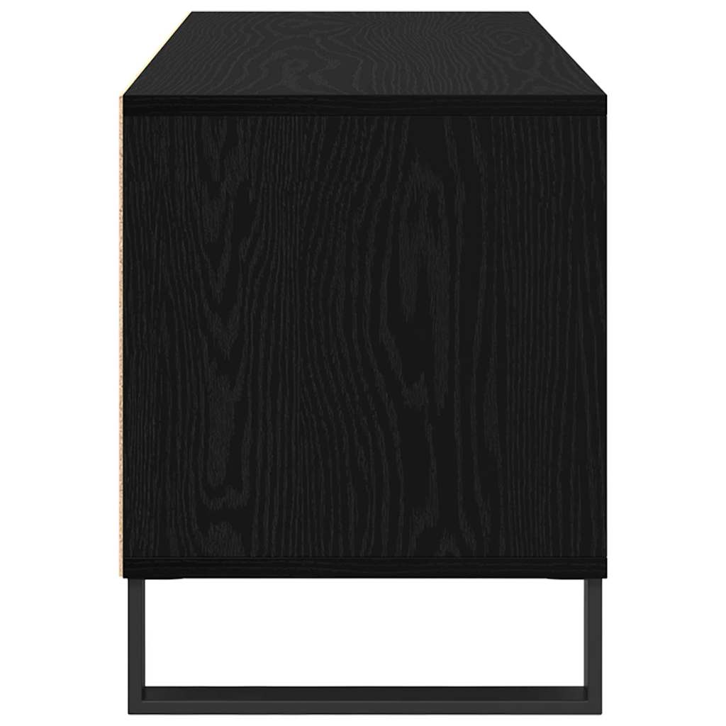 vidaXL TV Cabinet with Drawer Black Oak 100 x 34.5 x 44.5 cm