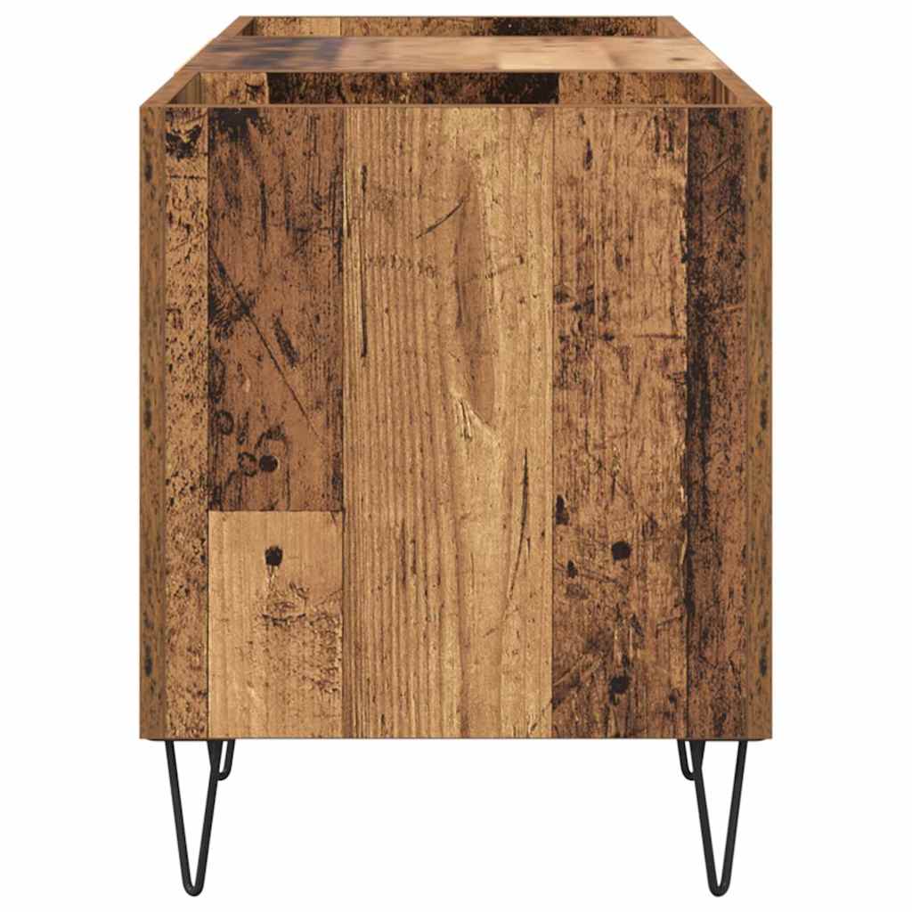 vidaXL Record Cabinet with Shelf with Door Old Wood 121 x 38 x 48 cm
