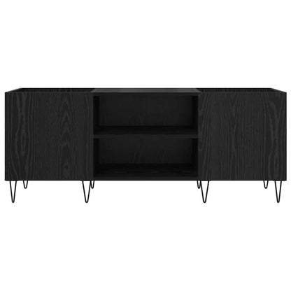 vidaXL Record Cabinet with Shelf with Door Black Oak 121 x 38 x 48 cm