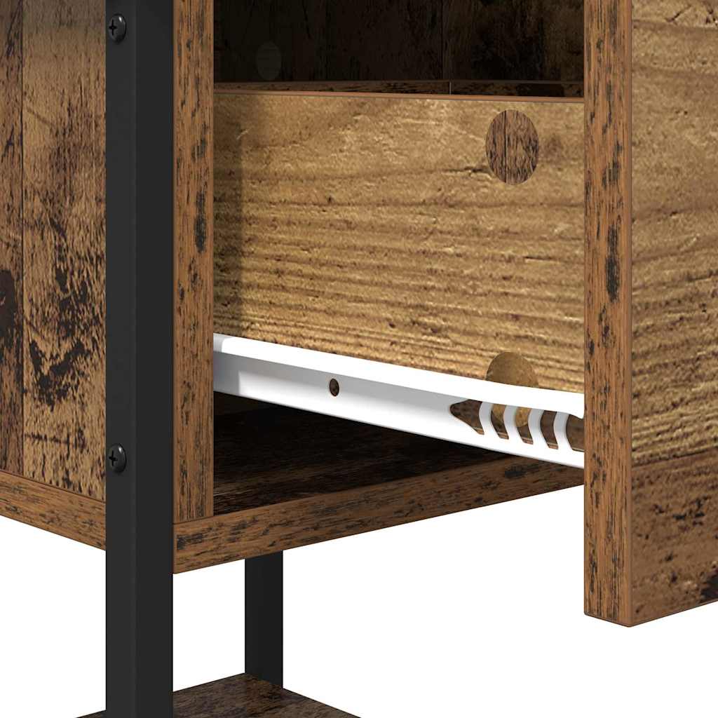 vidaXL Bedside Table Old Wood 34 x 35.5 x 45 cm Engineered Wood