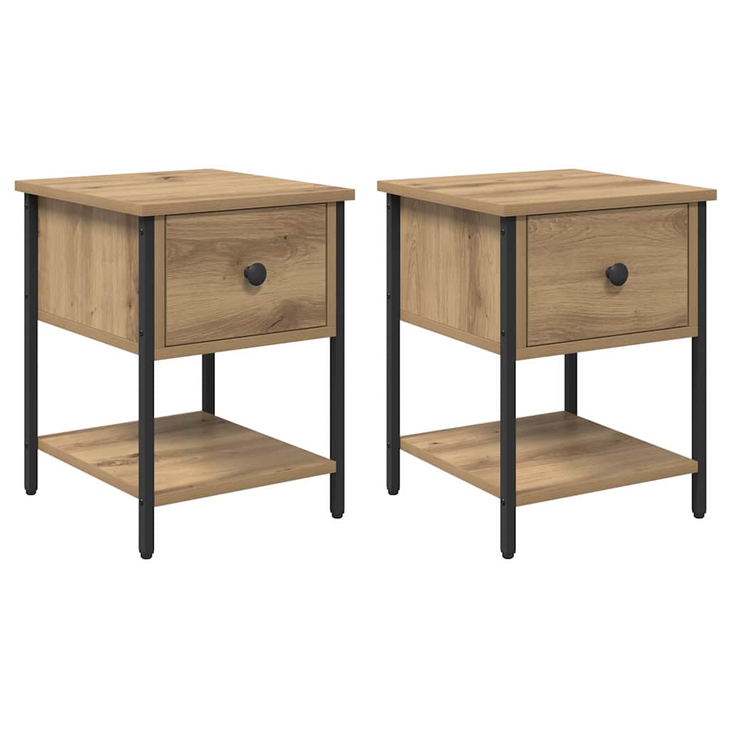 vidaXL Bedside Table 2 pcs Artisan Oak 34 x 35.5 x 45 cm