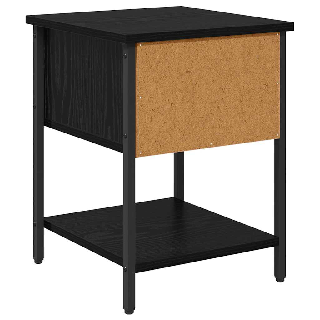 vidaXL Bedside Table 2 pcs Black Oak 34 x 35.5 x 45 cm Engineered Wood