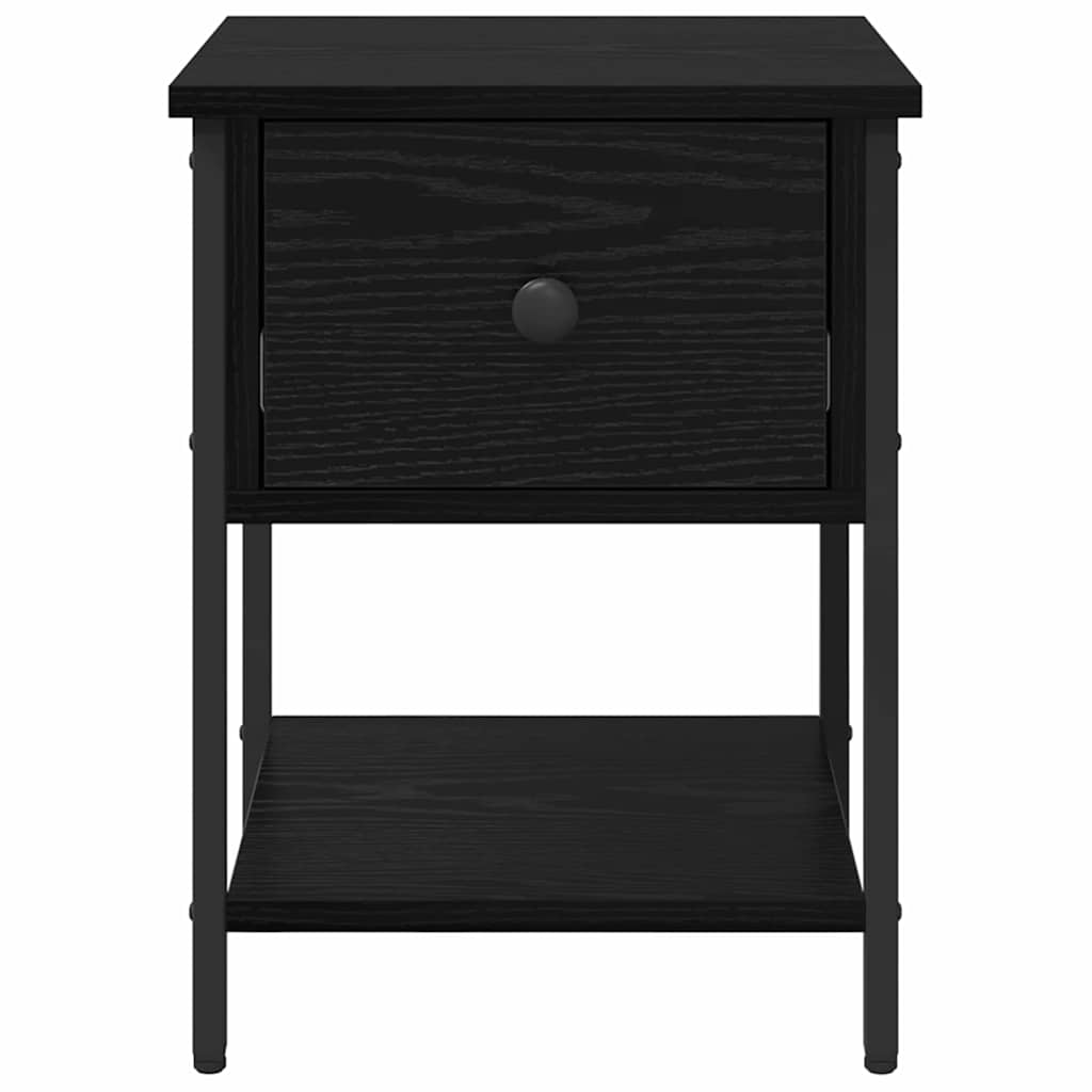 vidaXL Bedside Table 2 pcs Black Oak 34 x 35.5 x 45 cm Engineered Wood