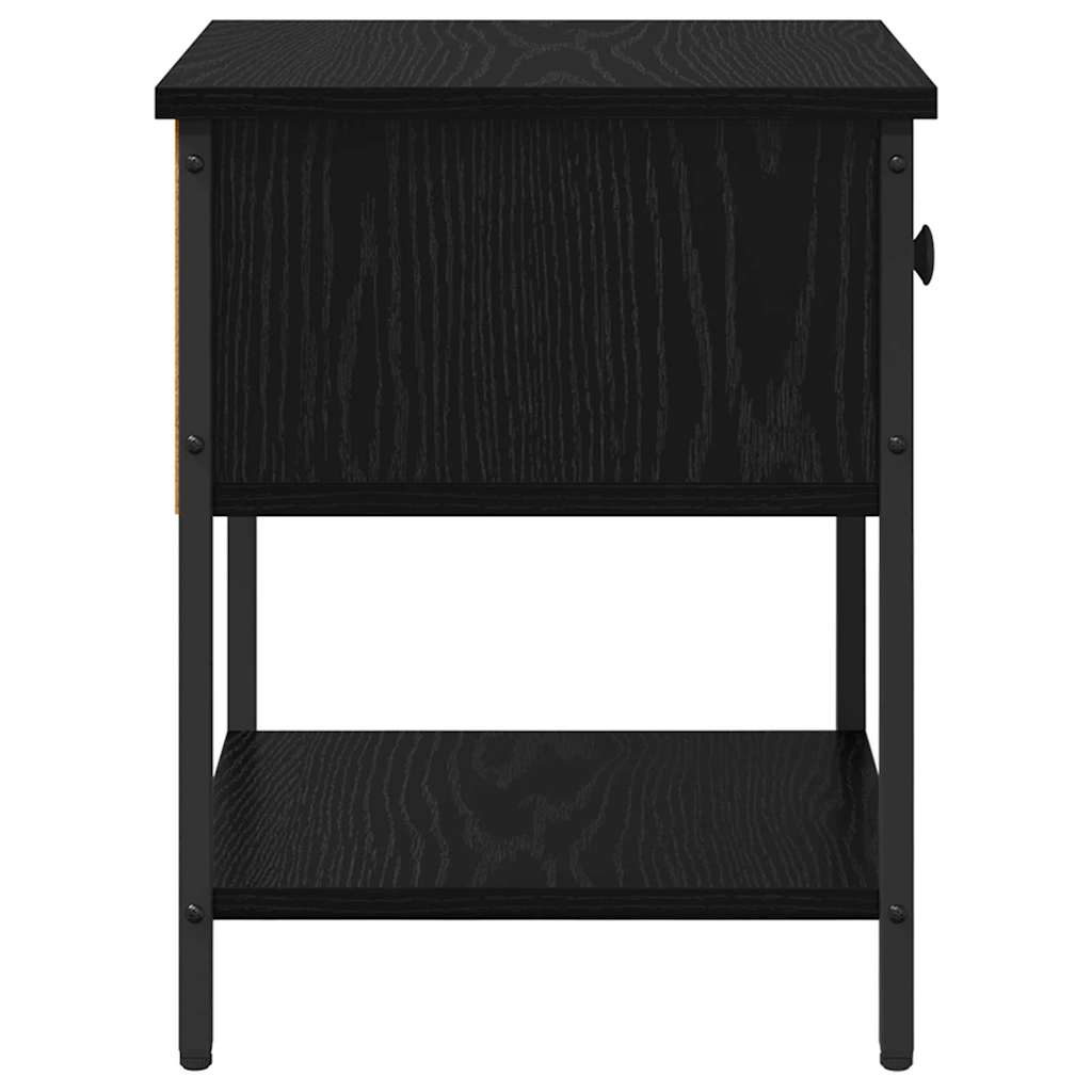 vidaXL Bedside Table 2 pcs Black Oak 34 x 35.5 x 45 cm Engineered Wood