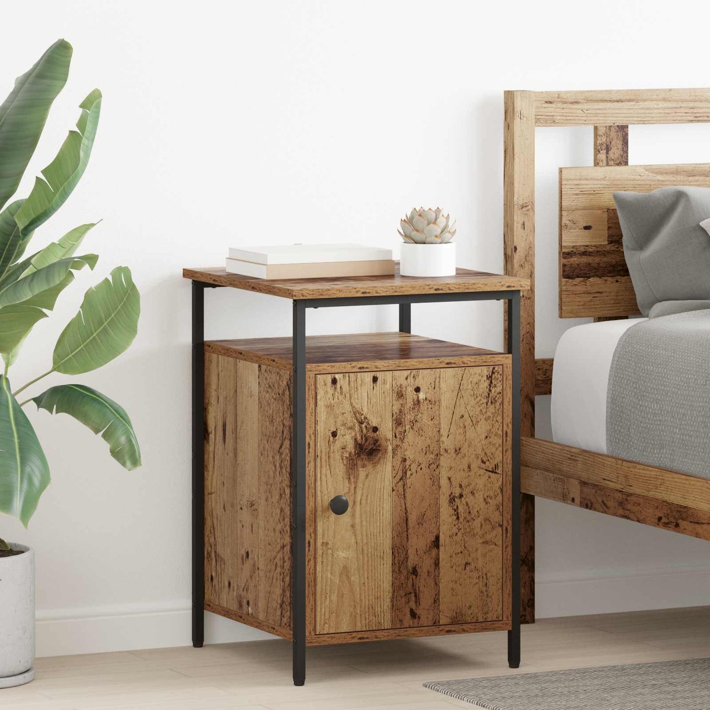vidaXL Bedside Cabinet 2 pcs Old Wood 40 x 42 x 60cm Engineered Wood