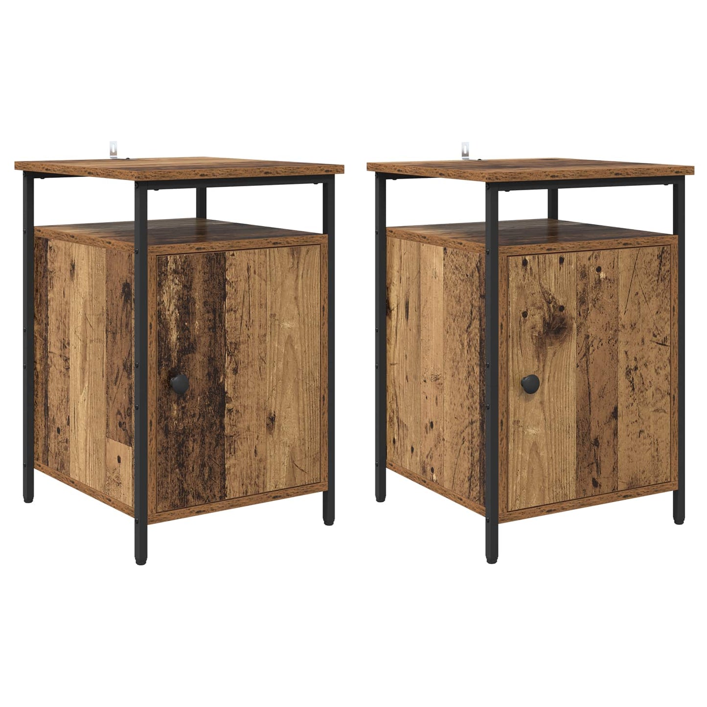 vidaXL Bedside Cabinet 2 pcs Old Wood 40 x 42 x 60cm Engineered Wood