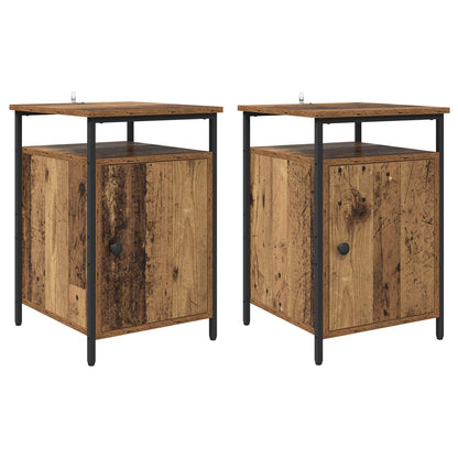 vidaXL Bedside Cabinet 2 pcs Old Wood 40 x 42 x 60cm Engineered Wood