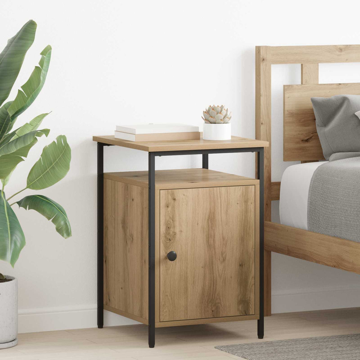 vidaXL Bedside Cabinet Artisan Oak 40 x 42 x 60cm Engineered Wood