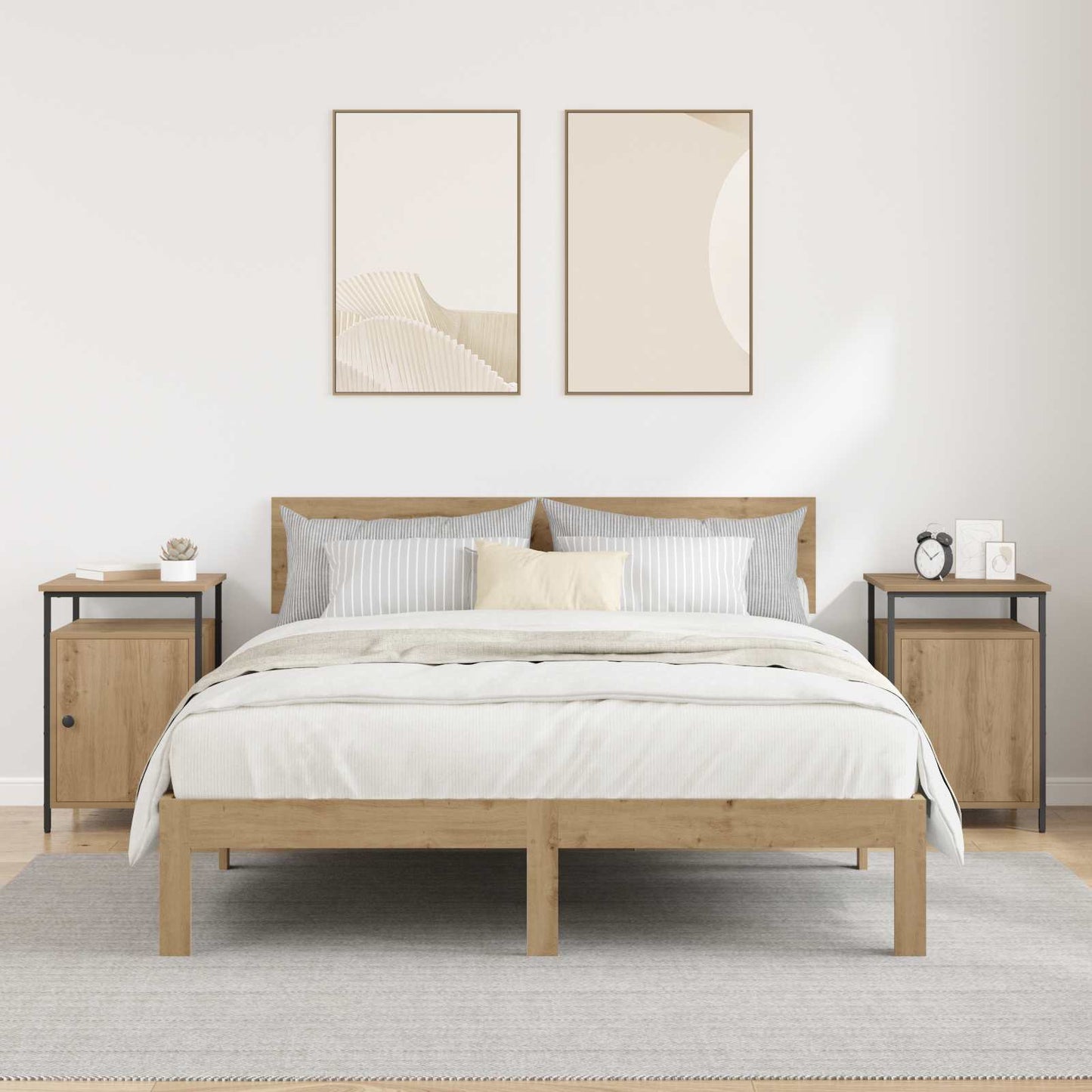 vidaXL Bedside Cabinet 2 pcs Artisan Oak 40 x 42 x 60cm