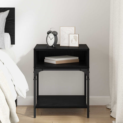 vidaXL Bedside Table Black Oak 40 x 40 x 50 cm Engineered Wood