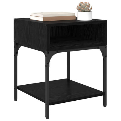 vidaXL Bedside Table Black Oak 40 x 40 x 50 cm Engineered Wood