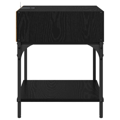 vidaXL Bedside Table Black Oak 40 x 40 x 50 cm Engineered Wood