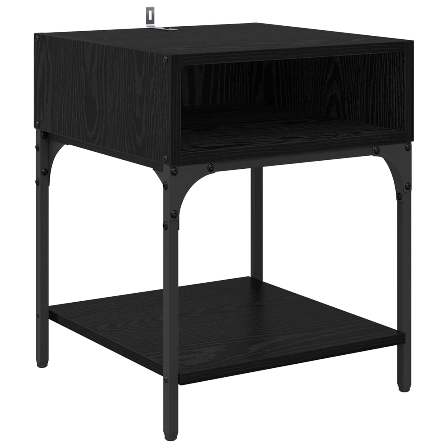 vidaXL Bedside Table 2 pcs Black Oak 40 x 40 x 50 cm Engineered Wood