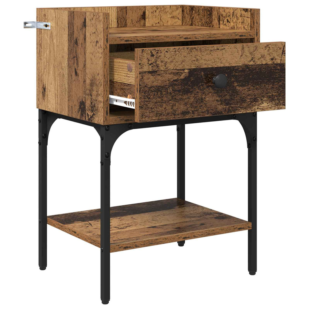 vidaXL Bedside Table Old Wood 40 x 29 x 60 cm Engineered Wood