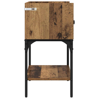 vidaXL Bedside Table Old Wood 40 x 29 x 60 cm Engineered Wood
