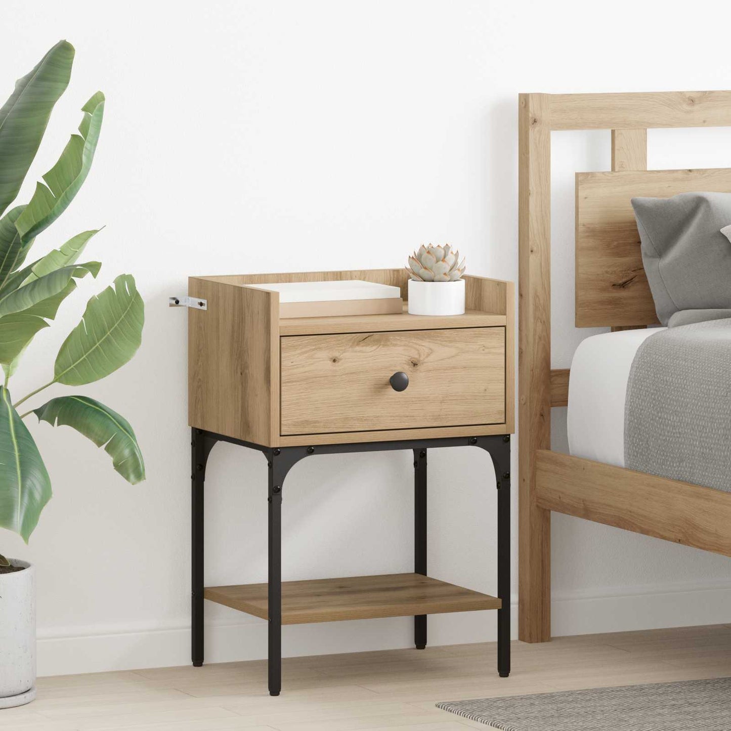 vidaXL Bedside Table Artisan Oak 40 x 29 x 60 cm Engineered Wood