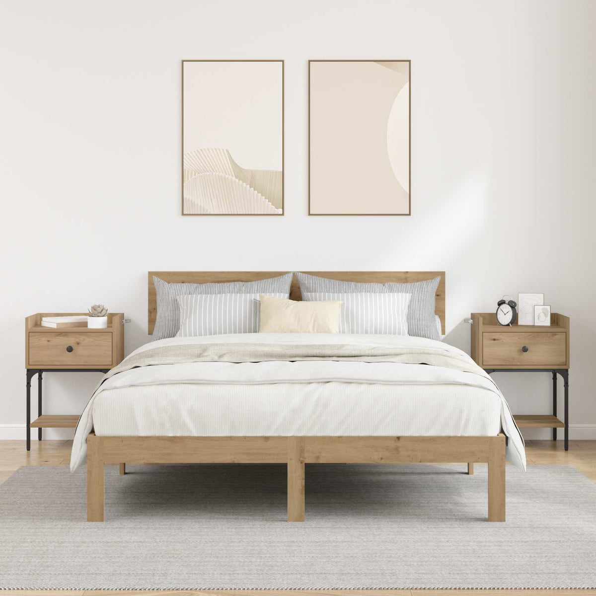 vidaXL Bedside Table 2 pcs Artisan Oak 40 x 29 x 60 cm Engineered Wood