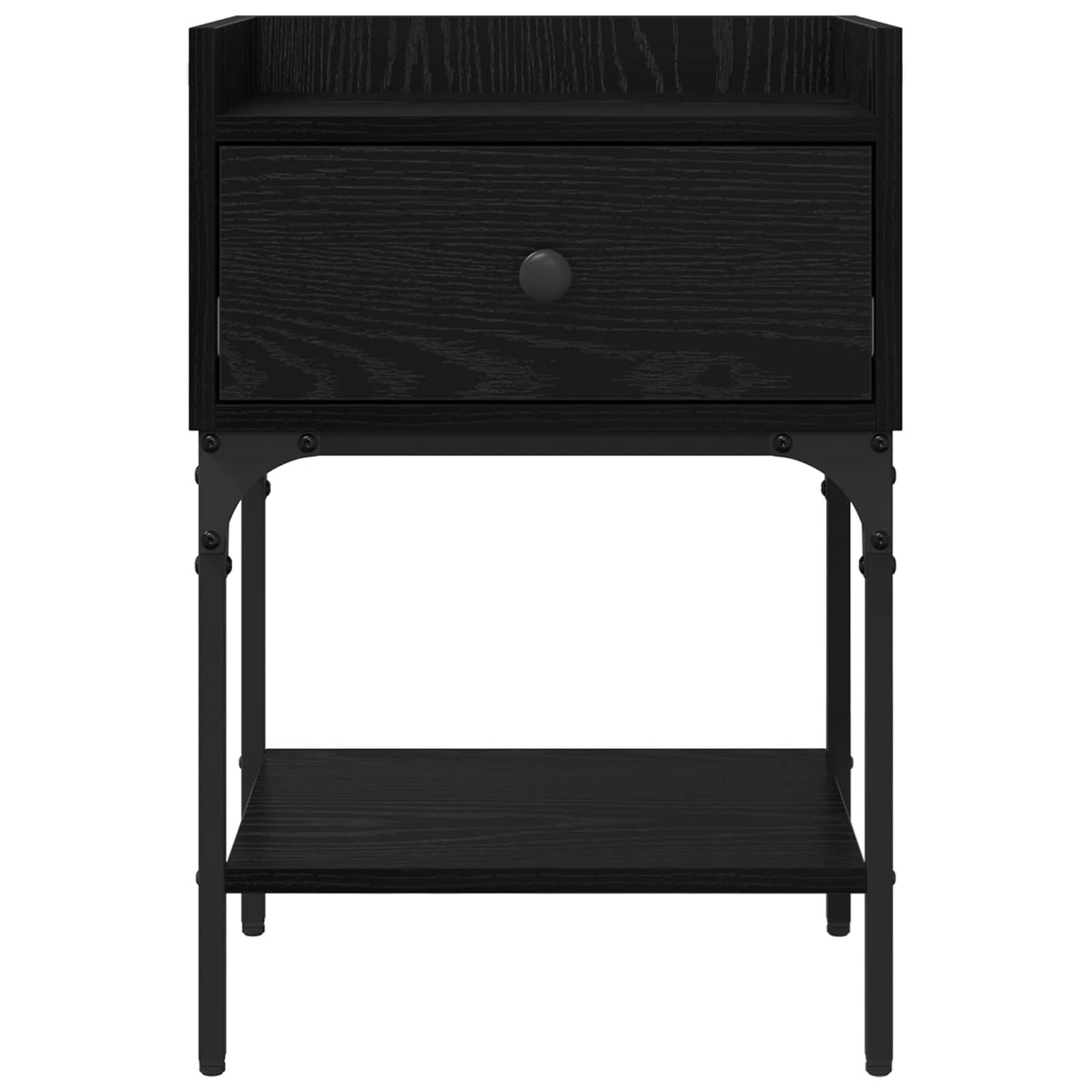 vidaXL Bedside Table Black Oak 40 x 29 x 60 cm Engineered Wood