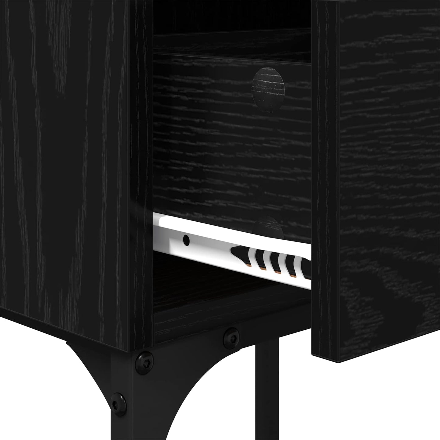 vidaXL Bedside Table 2 pcs Black Oak 40 x 29 x 60 cm Engineered Wood