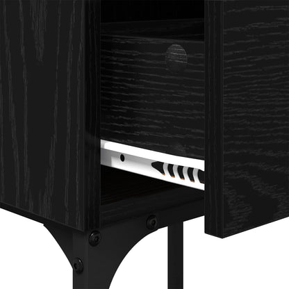 vidaXL Bedside Table 2 pcs Black Oak 40 x 29 x 60 cm Engineered Wood