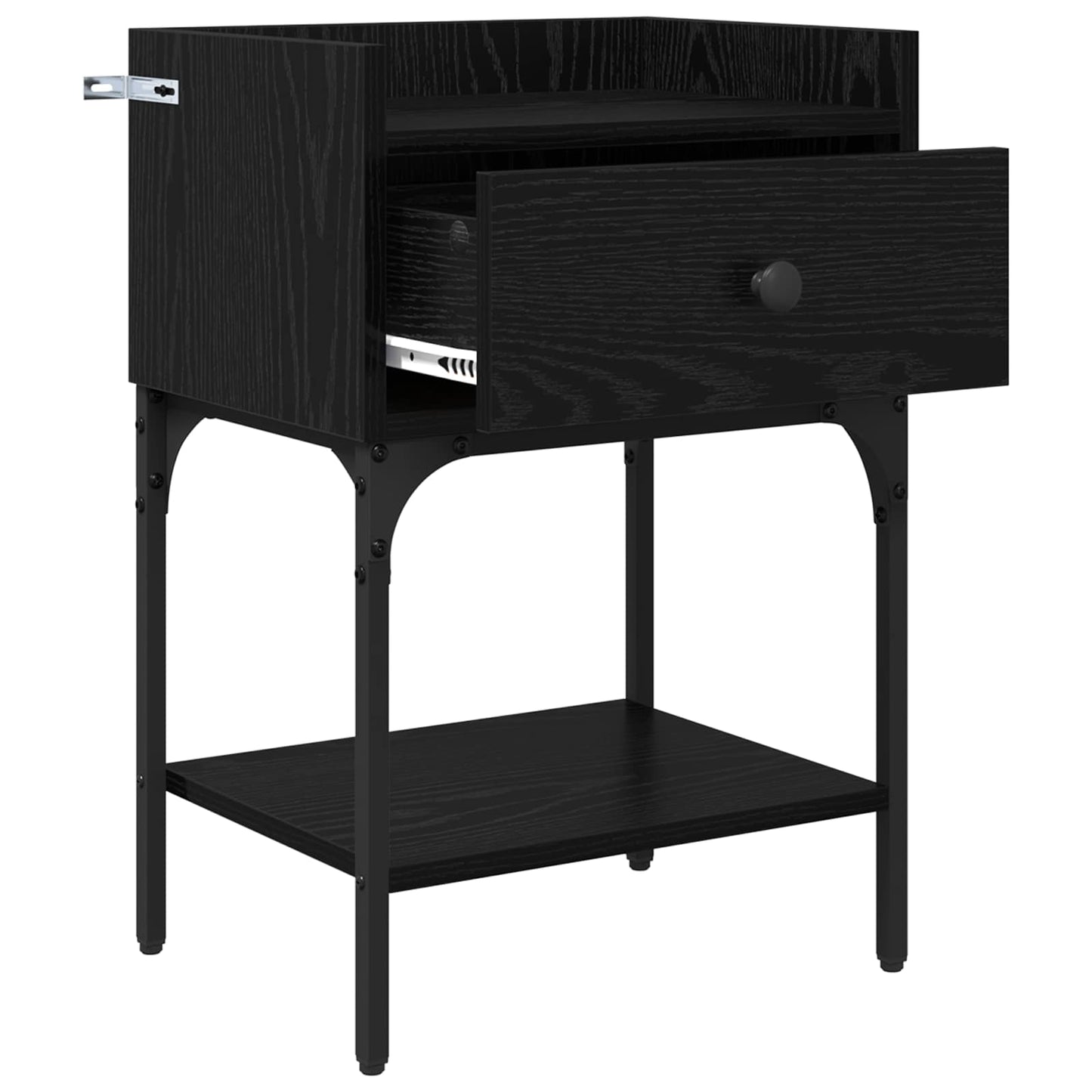 vidaXL Bedside Table 2 pcs Black Oak 40 x 29 x 60 cm Engineered Wood