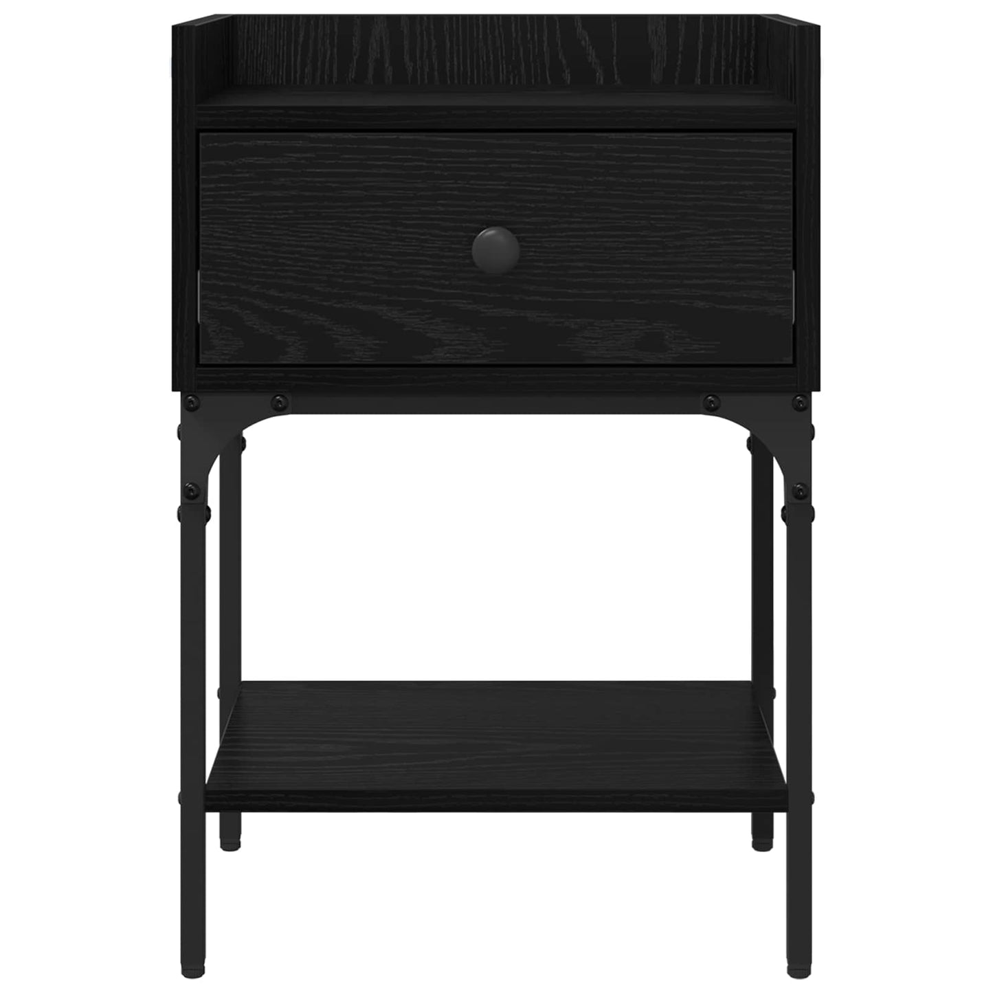 vidaXL Bedside Table 2 pcs Black Oak 40 x 29 x 60 cm Engineered Wood
