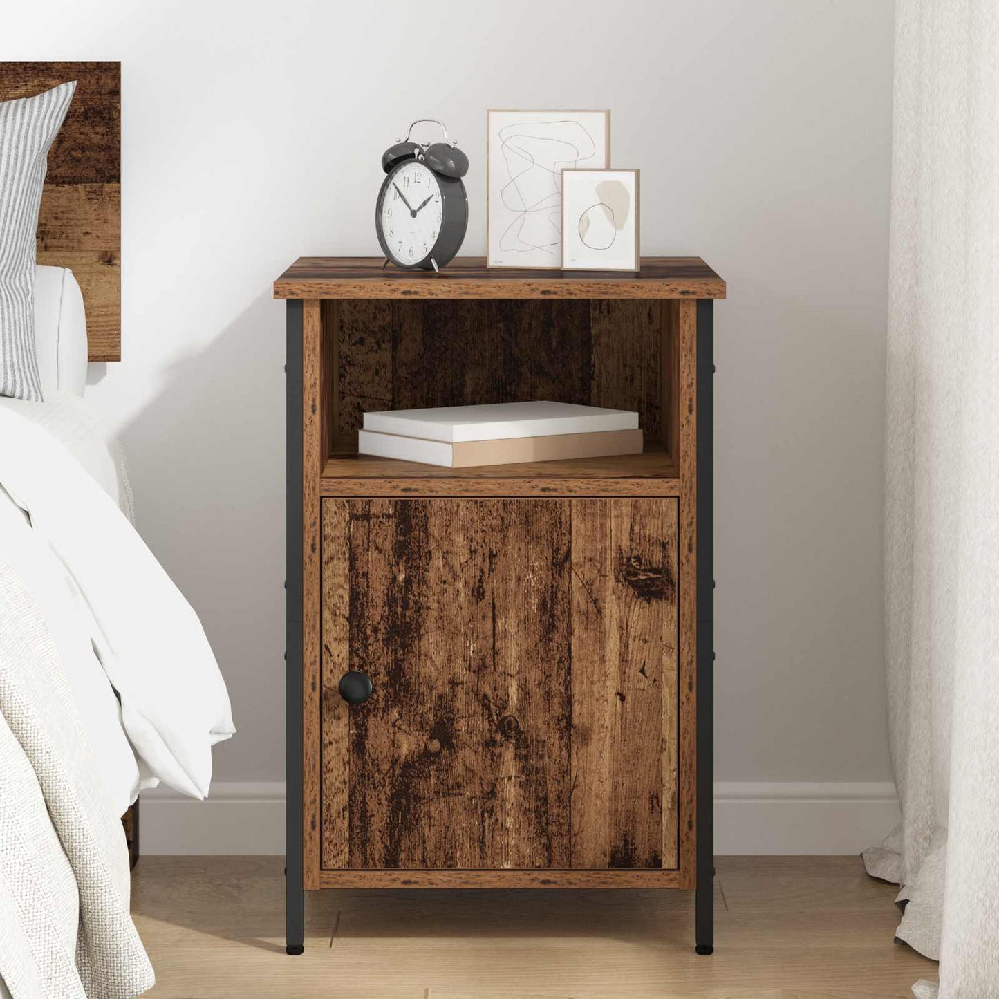 vidaXL Bedside Cabinet Old Wood 40 x 42 x 60 cm Engineered Wood